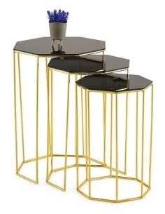 SET 3 ALZATE ESAGONALE ORO CM.90-100-120