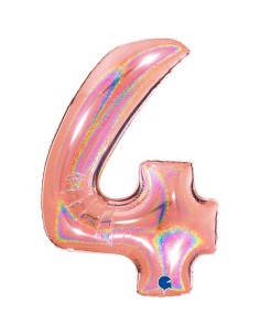NUMERO 4 HOLO GLITTER ROSE GOLD CM 102