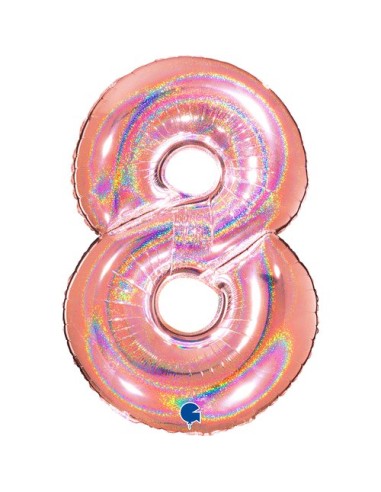 NUMERO 8 HOLO GLITTER ROSE GOLD CM 102
