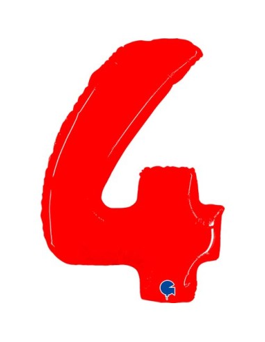 NUMERO 4 ROSSO FLUO CM 102 -