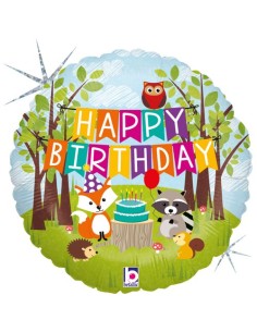 18"WOODLAND BIRTHDAY PARTY HOLOG.