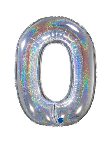 NUMERO 0 GLITTER HOLOG.SILVER CM 66