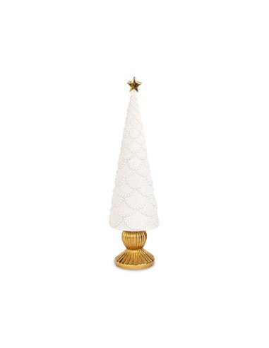 ALBERO BIANCO CON BASE ORO H 42 CM