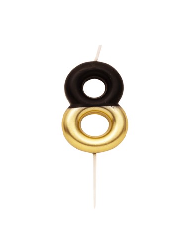 CANDELINA METAL N 8 CM 10.5 NERO-ORO CONPICK