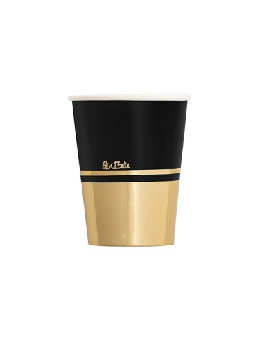 CF.8 BICCHIERI NEW LIBERTY BLACK & GOLD250 CC