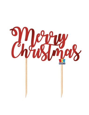 CAKE TOPPER CM 8X16 MERRY CHRISTMAS