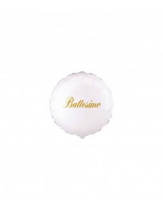 MYLAR BATTESIMO BIANCO TONDO 4" PZ5