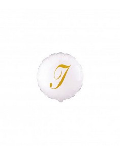 LETTERA I GOLD TONDO BIANCO 4" PZ 5
