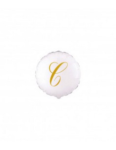 LETTERA C GOLD TONDO BIANCO 4" PZ 5