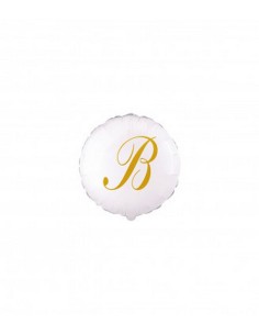LETTERA B GOLD TONDO BIANCO 4" PZ 5