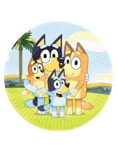 8 PLATES BLUEY ROUND PAPER 23 CM