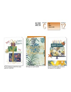 BIGLIETTI COMPLEANNO  FIORE JUNGLA PZ 6