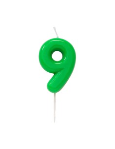 CANDELINA GLOSSY N.9 VERDE CON PICK 11CM