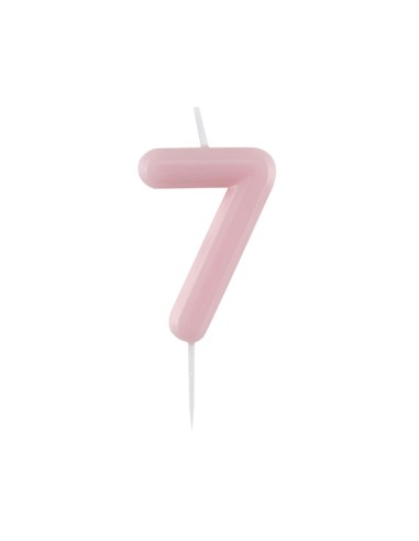 CANDELINA GLOSSY N.7 ROSA CON PICK 11 CM