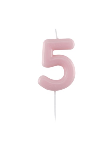 CANDELINA GLOSSY N.5 ROSA CON PICK 11 CM