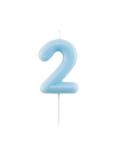 CANDELINA GLOSSY N.2 AZZURRO CON PICK11 CM