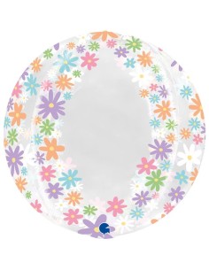 19"GLOBE TRANSPARENT COLORFUL DAISIES 4D