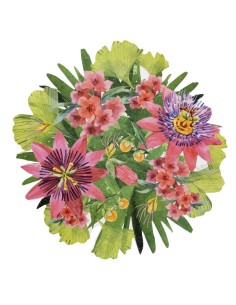 CF.4 SOTTOPIATTI SAGOM.PASSION FLOWERS35 CM