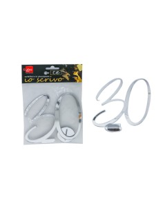 NUMERO 30 IN CORSIVO PLEXI ARGENTO