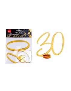 NUMERO 30 IN CORSIVO PLEXI ORO
