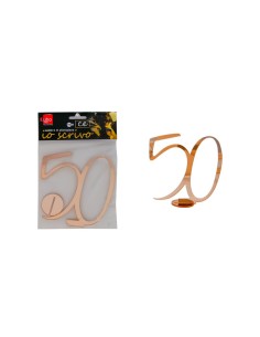 NUMERO 50 IN CORSIVO PLEXI ROSA GOLD