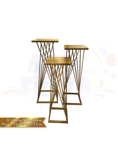 TRIS ALZATE CIRCE 100-90-80 CM.ORO