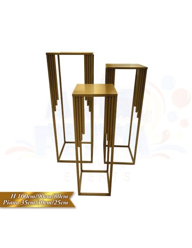TRIS ALZATE IMPERO 100-90-80 CM.ORO