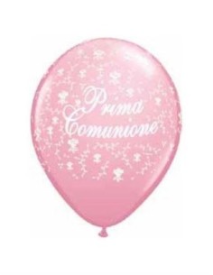 12"PALLONI STAMPA COMUNIONE METALL.ROSACF.40