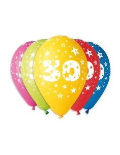 12"PALLONI STAMPA 30COMPLEANNO ASS.CF40