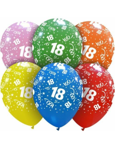 12"PALLONI STAMPA 18 ANNI COL.ASS.CF.40