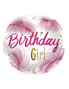 18"BIRTHDAY GIRL FEATHERS