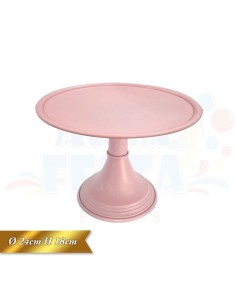 ALZATINA TONDA METALLO ROSA D.24CM H.18C