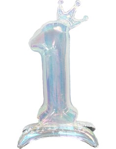 40"NUMERO 1 TRANSPARENT RAINBOW STANDUP