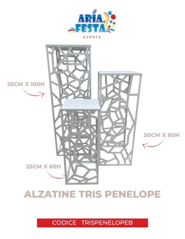 TRIS ALZATE PENELOPE 100-80-60 CM.BIANCO