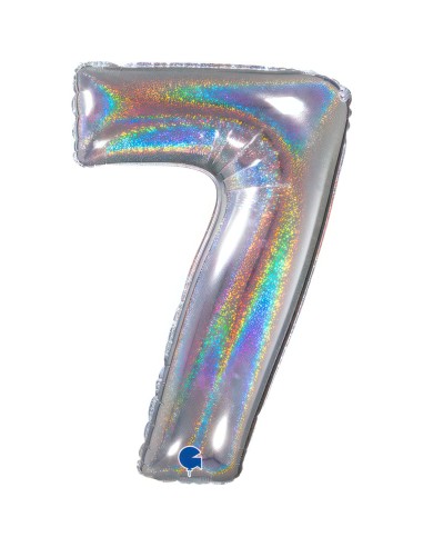 NUMERO 7 GLITTER HOLOG.SILVER CM 66