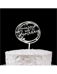 CAKE TOPPER PLEXI HAPPY BIRTHDAY ARG