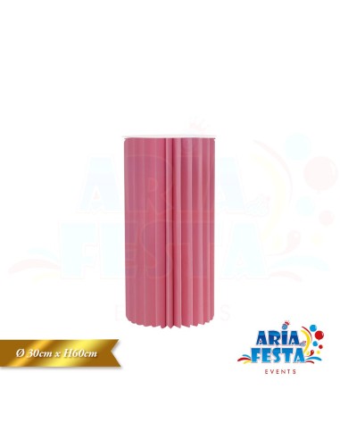 COLONNA CON LED D.30 H.60 CM ROSA ANTICO