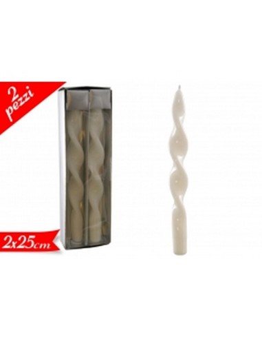 COPPIA CANDELE BIANCHE 25 CM