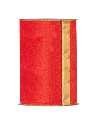 NASTRO VELVET X'MAS MM 140X10 MT RED