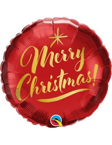 18"CHRISTMAS GOLD SCRIPT RED