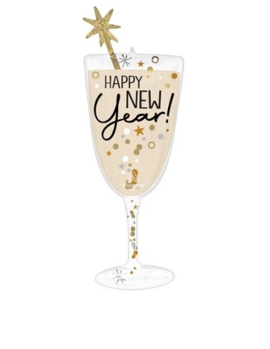 SS BUBBLY NEW YEAR GLASS 40" 101CM