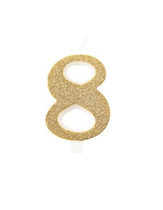 CANDELINA BIO GLITTER 10 CM 8 ORO