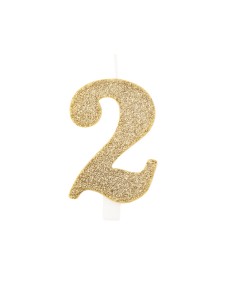 CANDELINA BIO GLITTER 10 CM 2 ORO