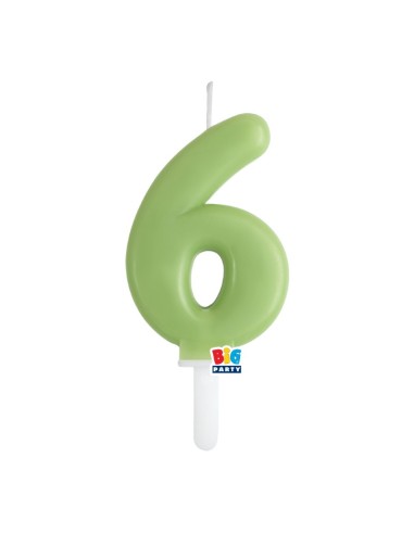 NUMERO CERA TINY PLUMP VERDE OL.CM 7 N.6