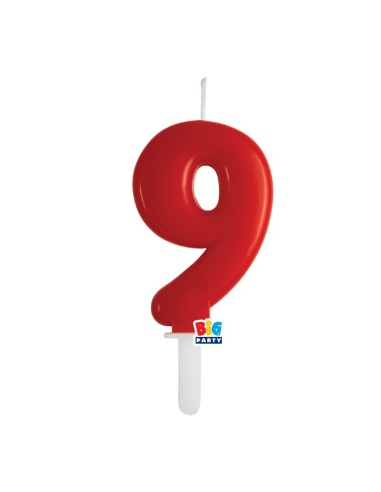NUMERO CERA TINY PLUMP ROSSO CM 7 N.9