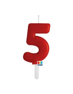 NUMERO CERA TINY PLUMP ROSSO CM 7 N.5