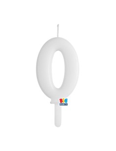 NUMERO CERA TINY PLUMP BIANCO CM 7 N.0