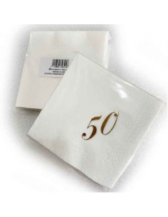 TOVAGLIOLI 25X25 CON STAMPA A CALDO PZ2050 ANNI DORATI