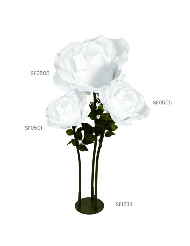 ROSA DIAM.37 CM STELO CM.100 BIANCO