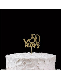 CAKE TOPPER PLEXI 50 ORO 50 YEARS